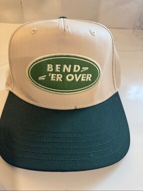 Cream and Green Patch Baseball Cap